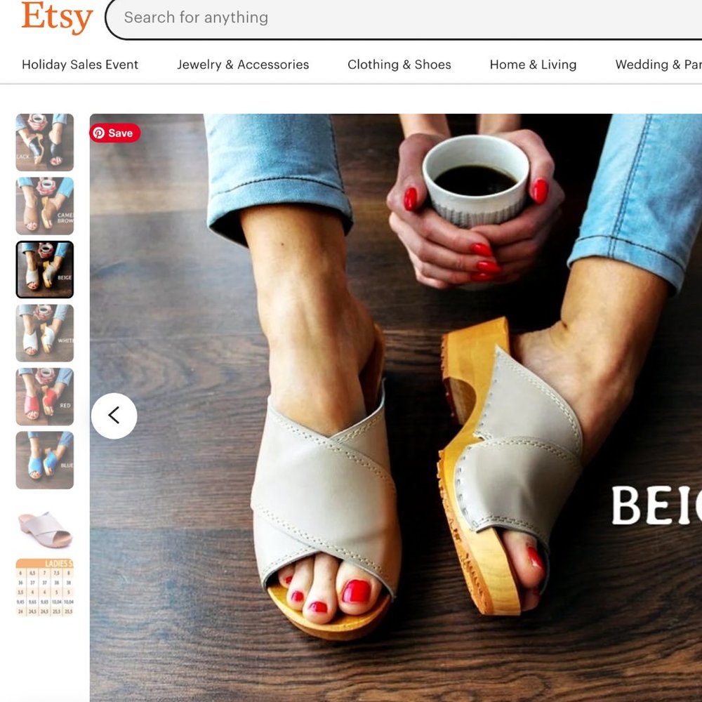 beige Leather cross toe handmade sandals from etsy size 7
